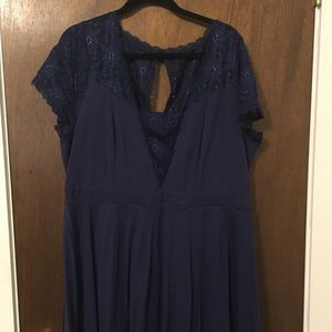 Torrid navy blue skater dress w/ lace